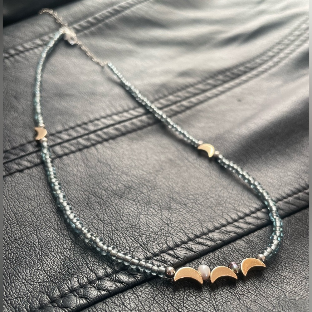 Necklace -natural pearls, beads, S.S